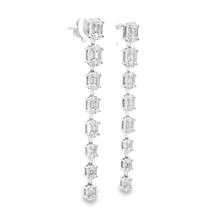 3.11CT Diamond Earring 14k White Gold