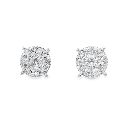 1.57CT Diamond Earring 14k White Gold