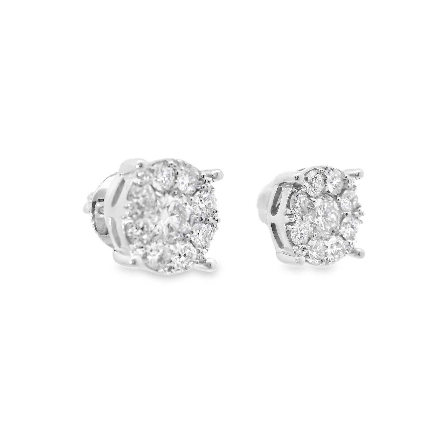 1.57CT Diamond Earring 14k White Gold