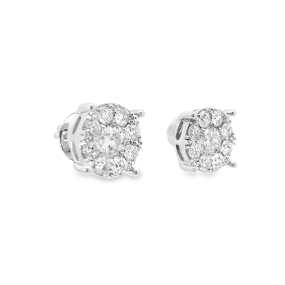 1.57CT Diamond Earring 14k White Gold