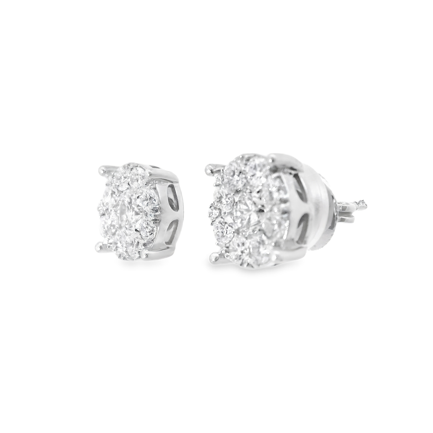 1.57CT Diamond Earring 14k White Gold