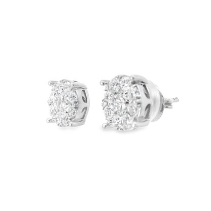 1.57CT Diamond Earring 14k White Gold