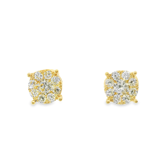 0.92CT Diamond Earring 14k Yellow Gold
