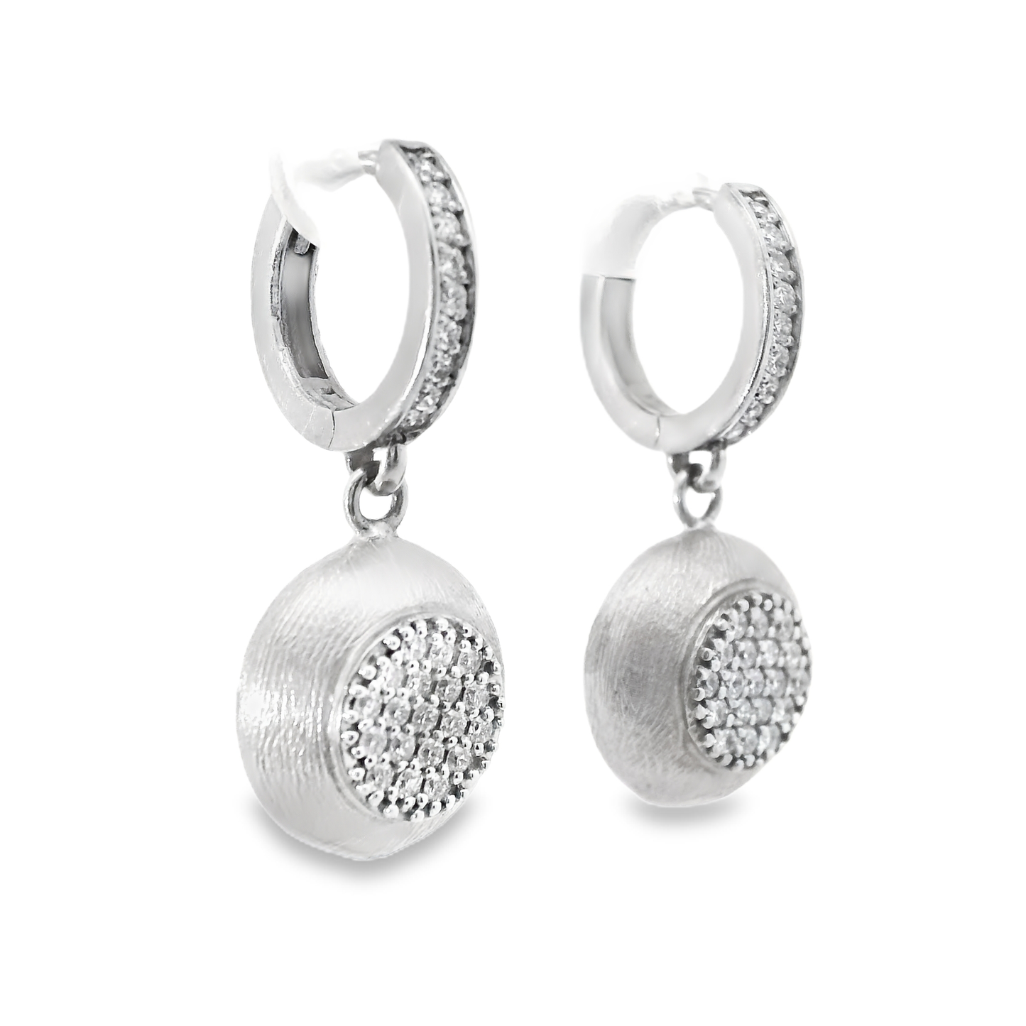 0.46CT Diamond Earring 14k White Gold