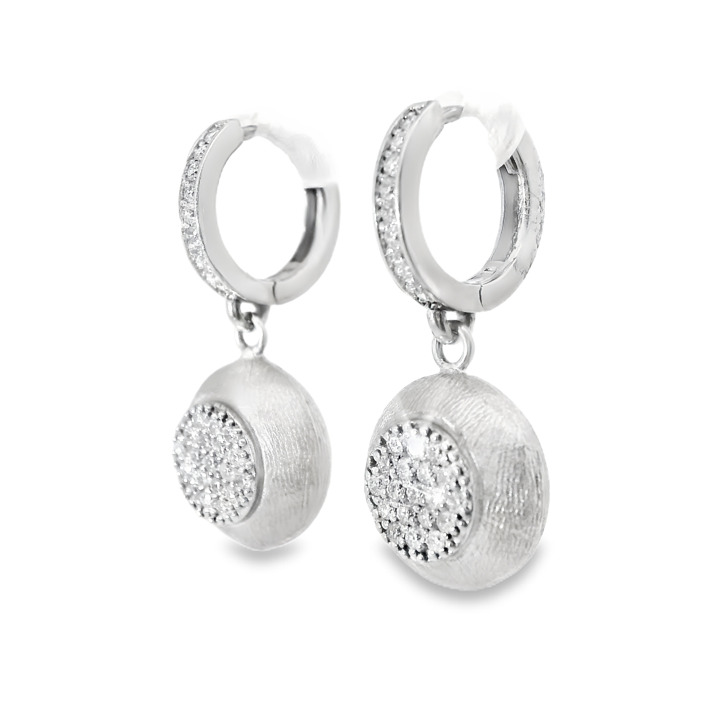 0.46CT Diamond Earring 14k White Gold