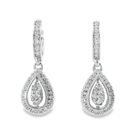 0.78CT Diamond Earring 14k White Gold