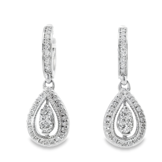 0.78CT Diamond Earring 14k White Gold
