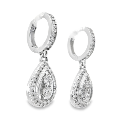 0.78CT Diamond Earring 14k White Gold