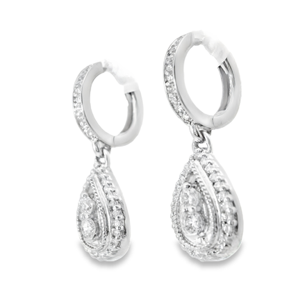 0.78CT Diamond Earring 14k White Gold