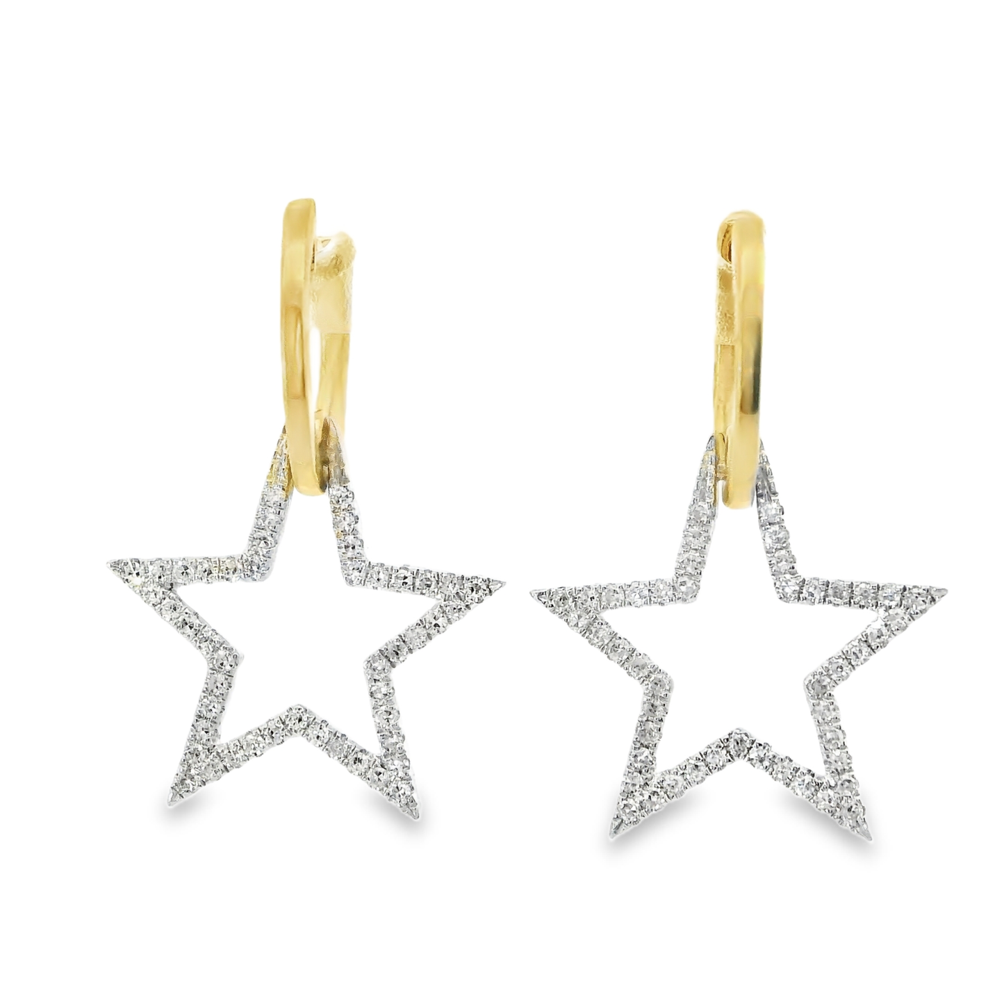 0.31CT Diamond  Star Earring 18k Yellow Gold
