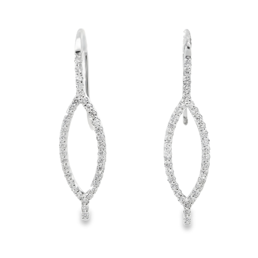 0.58CT Diamond Earring 14k White Gold