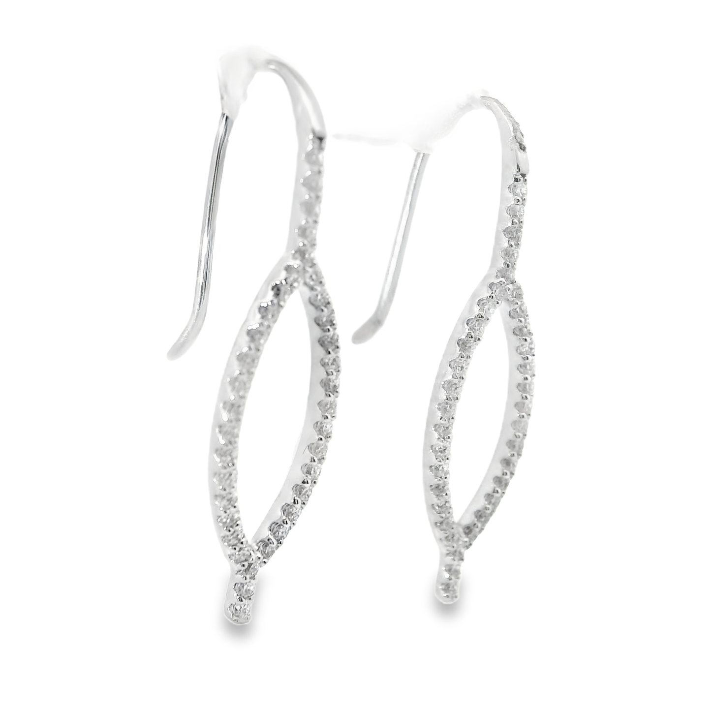 0.58CT Diamond Earring 14k White Gold