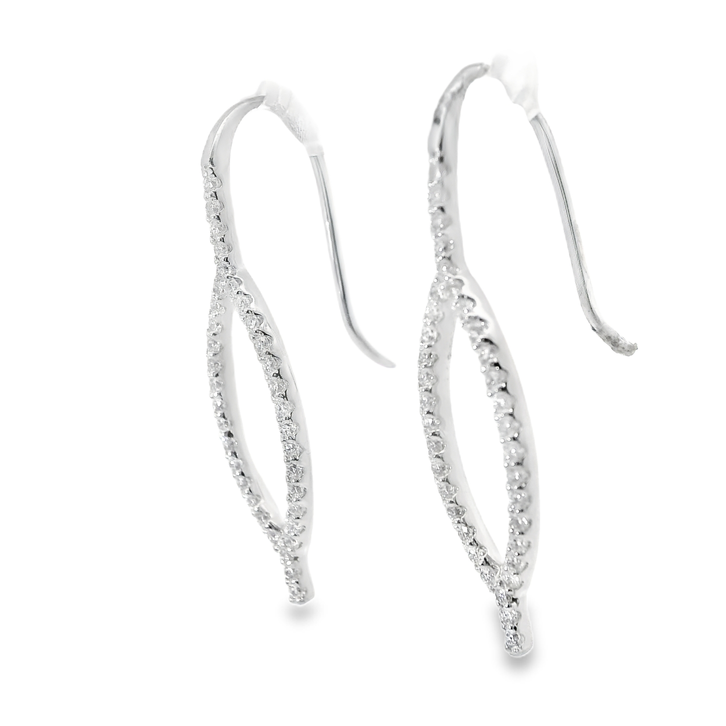 0.58CT Diamond Earring 14k White Gold