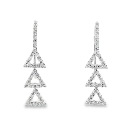 0.43CT Diamond Earring 14k White Gold