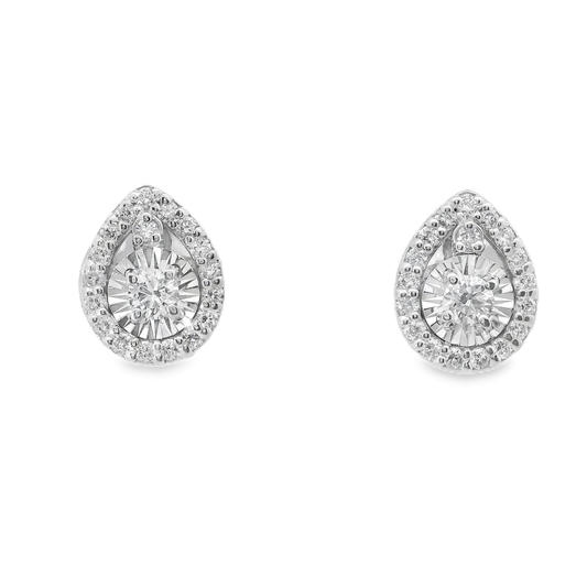 0.42CT Diamond  18k White Gold Earring