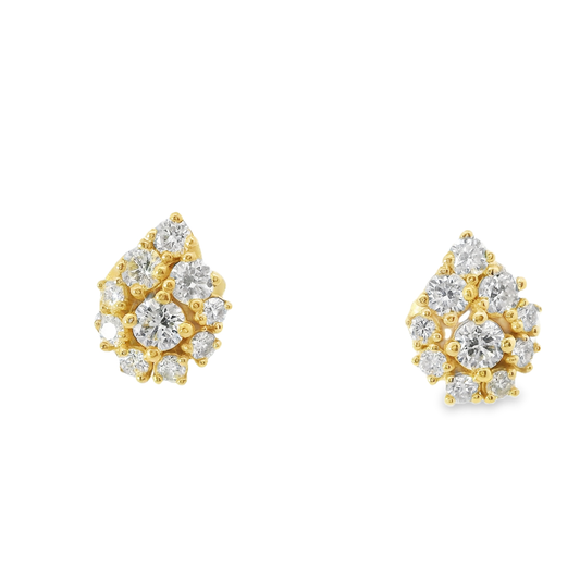 0.70CT Diamond  14k  Yellow Gold Earring