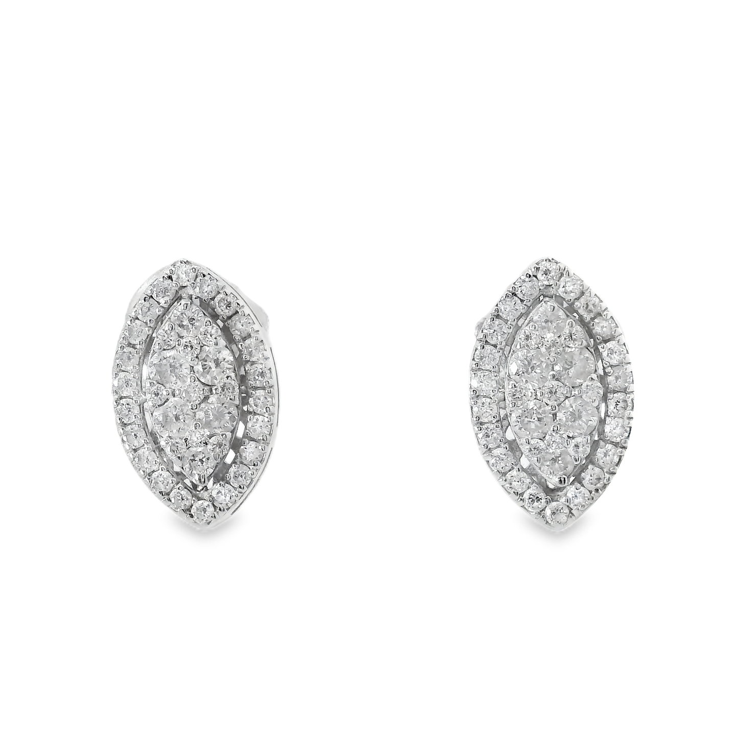 0.68CT Diamond  14k  White Gold Earring