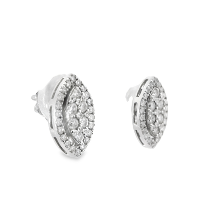0.68CT Diamond  14k  White Gold Earring