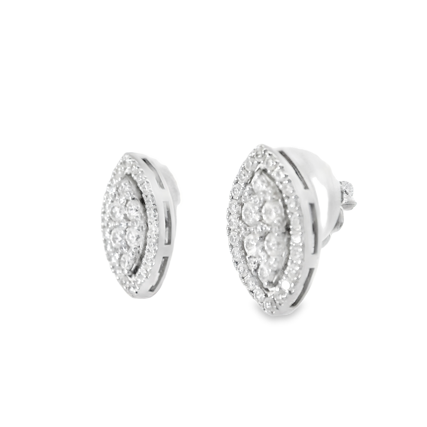 0.68CT Diamond  14k  White Gold Earring