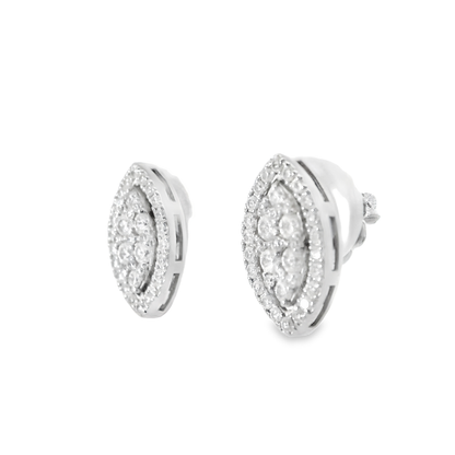 0.68CT Diamond  14k  White Gold Earring