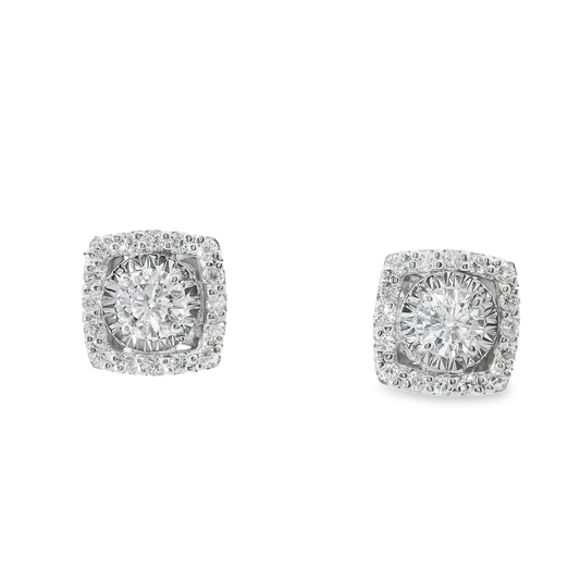 0.71CT Diamond 14k White Gold Stud Earrings