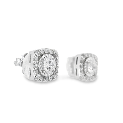 0.71CT Diamond 14k White Gold Stud Earrings