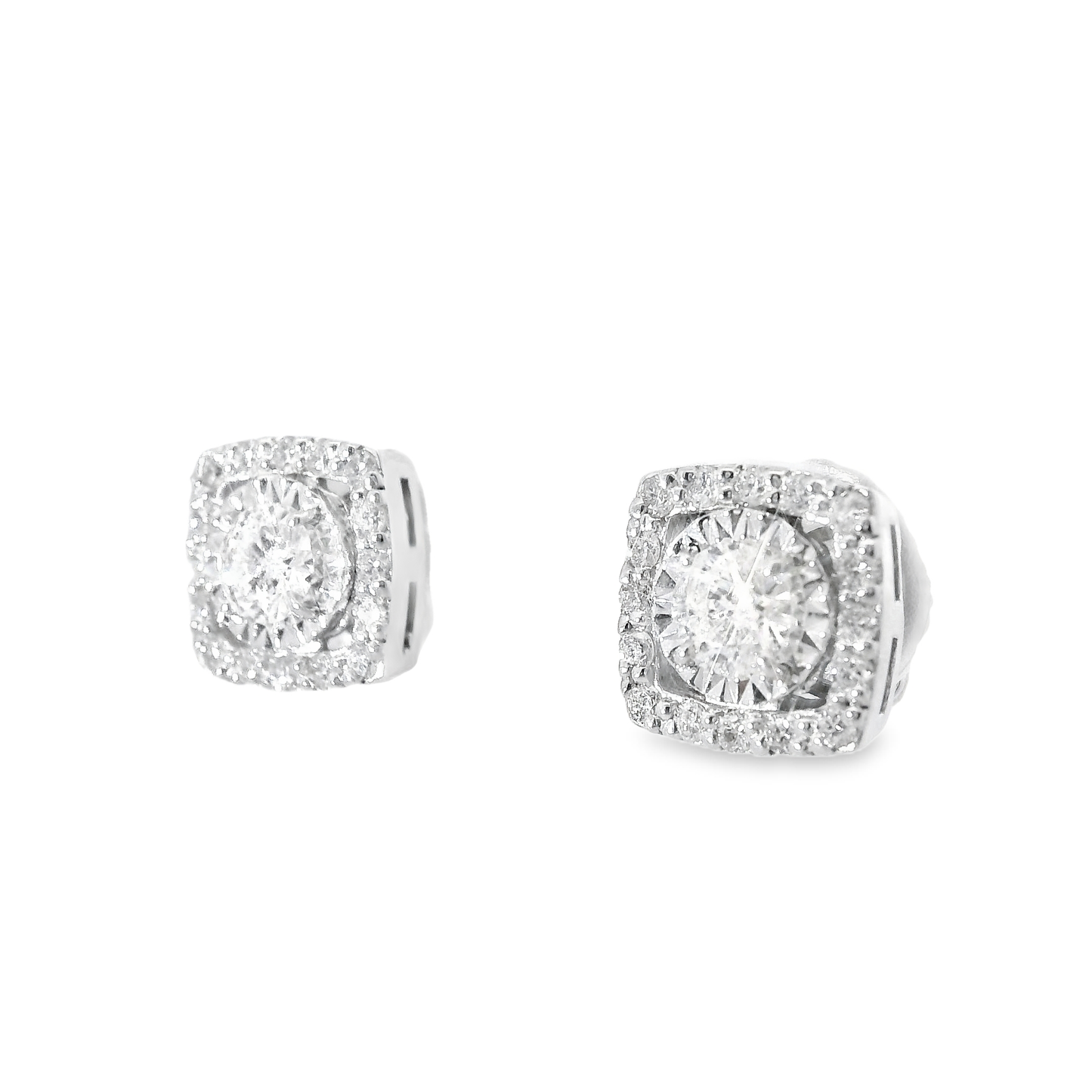 0.71CT Diamond 14k White Gold Stud Earrings