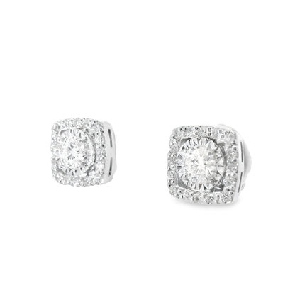 0.71CT Diamond 14k White Gold Stud Earrings