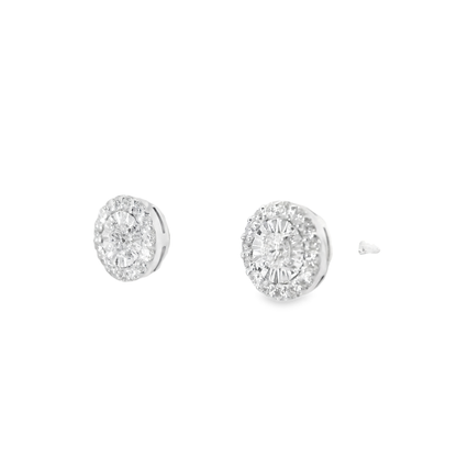 0.41CT Diamond  18k White Gold Earring
