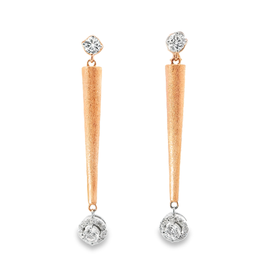 0.68CT Diamond Earring 14k Rose Gold