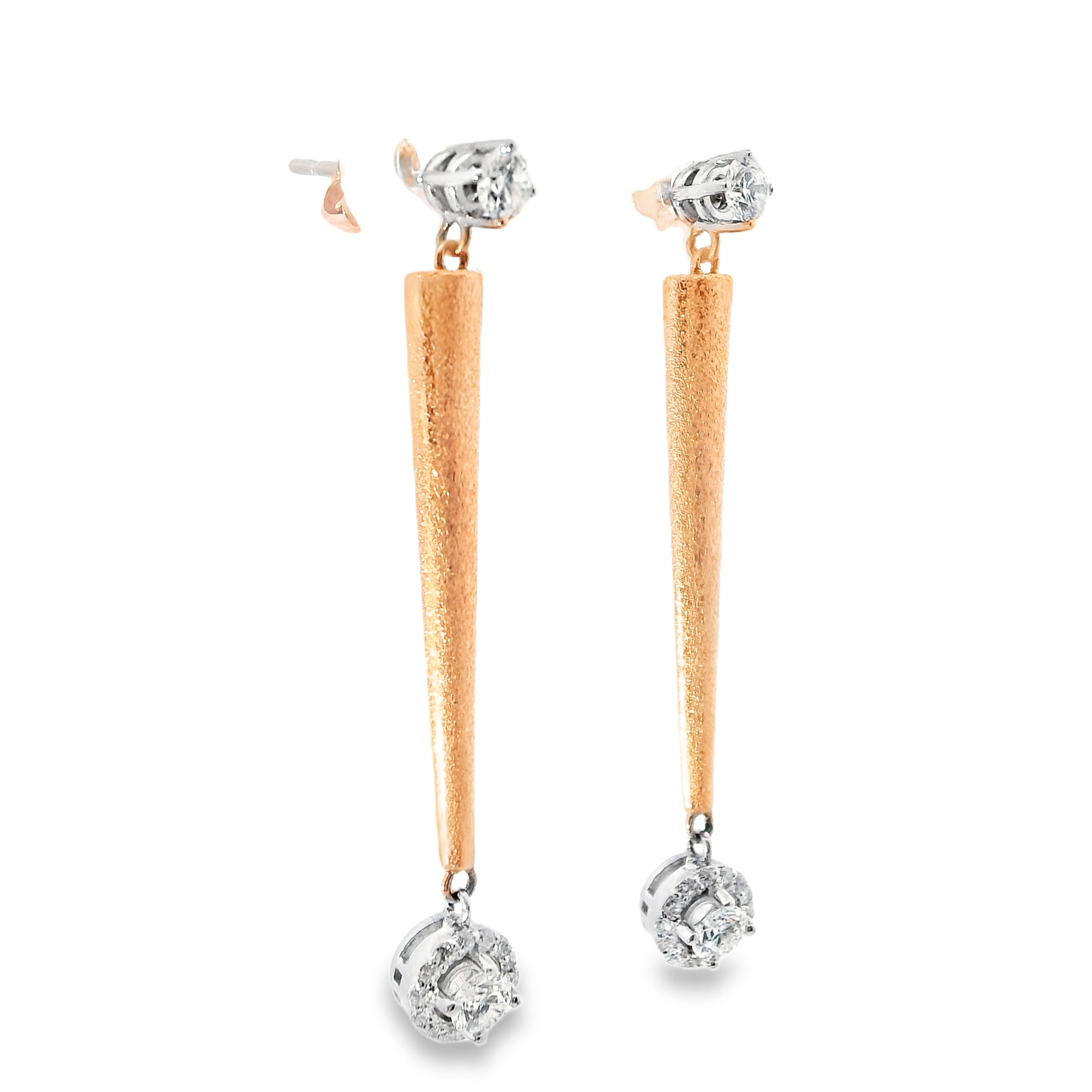 0.68CT Diamond Earring 14k Rose Gold