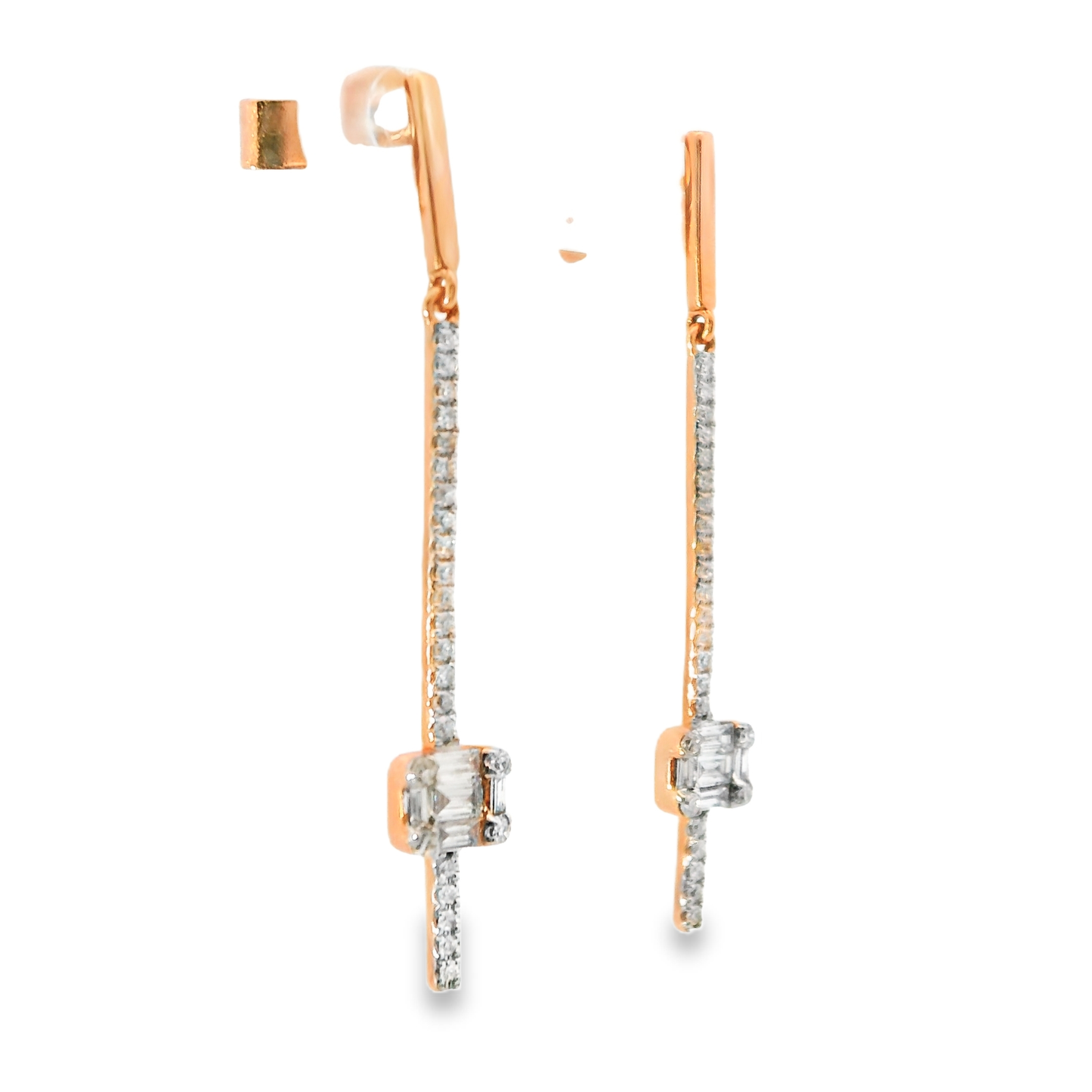 0.40CT Diamond Earring 14k Rose Gold