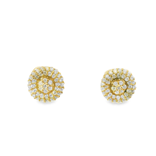 0.71CT Diamond  14k  Yellow Gold Earring