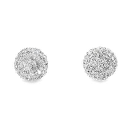 0.71CT Diamond  14k  White Gold Earring