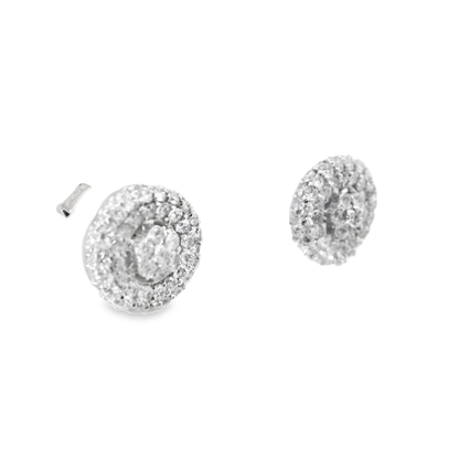 0.71CT Diamond  14k  White Gold Earring