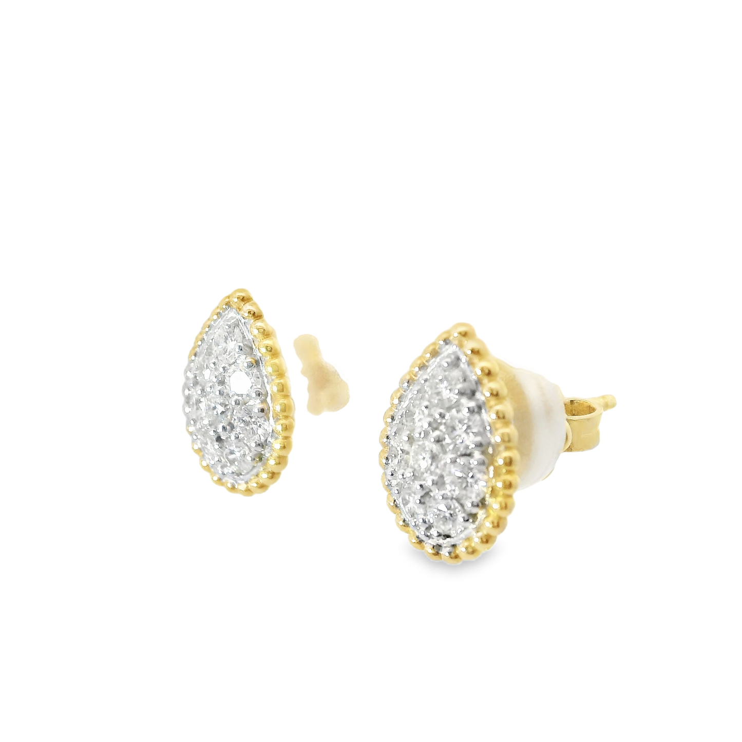 0.75CT Diamond  14k  Yellow Gold Earring
