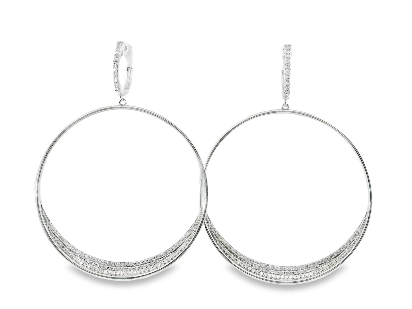 0.72CT Diamond   14k White Gold Earring