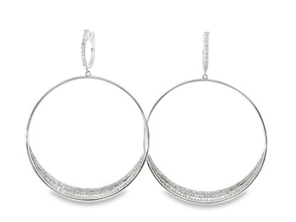 0.72CT Diamond   14k White Gold Earring