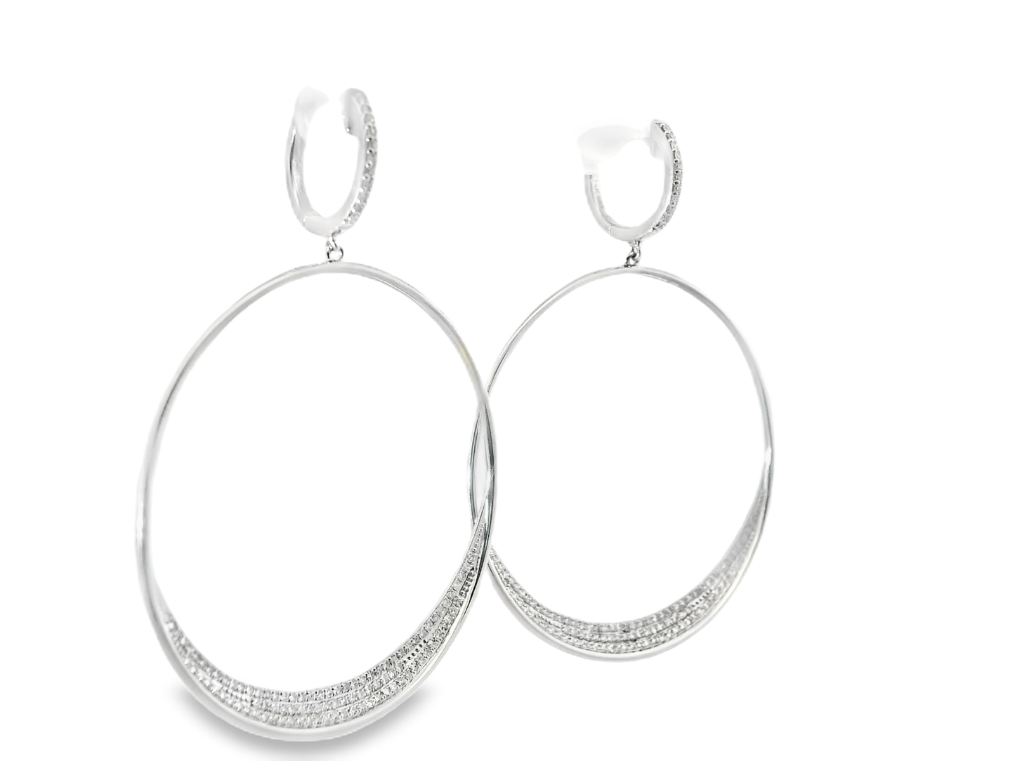 0.72CT Diamond   14k White Gold Earring