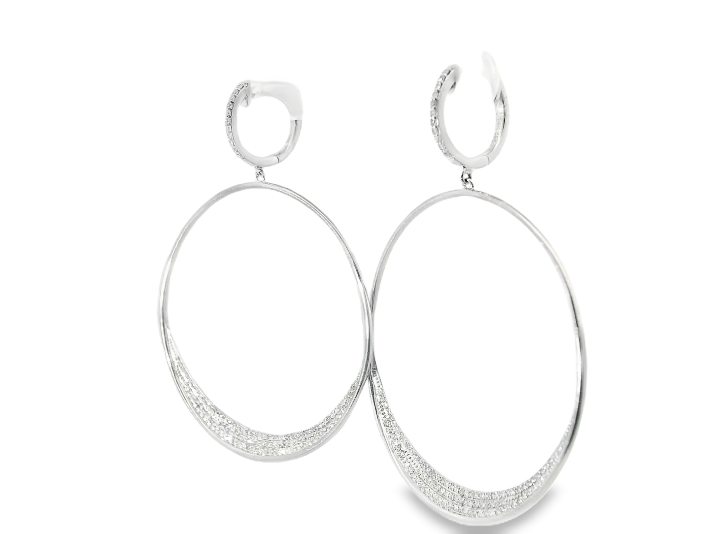 0.72CT Diamond   14k White Gold Earring