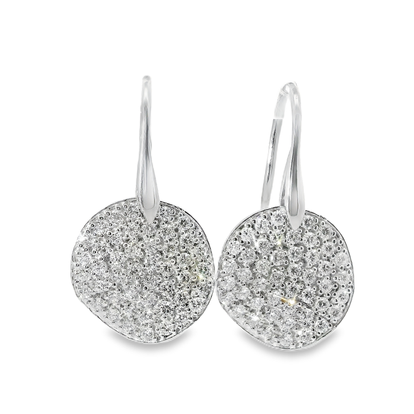 1.97CT  Diamond  14k White Gold Earring