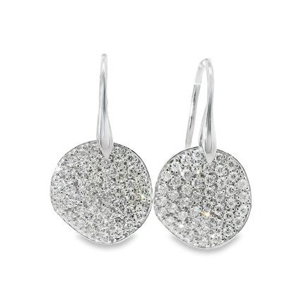 1.97CT  Diamond  14k White Gold Earring