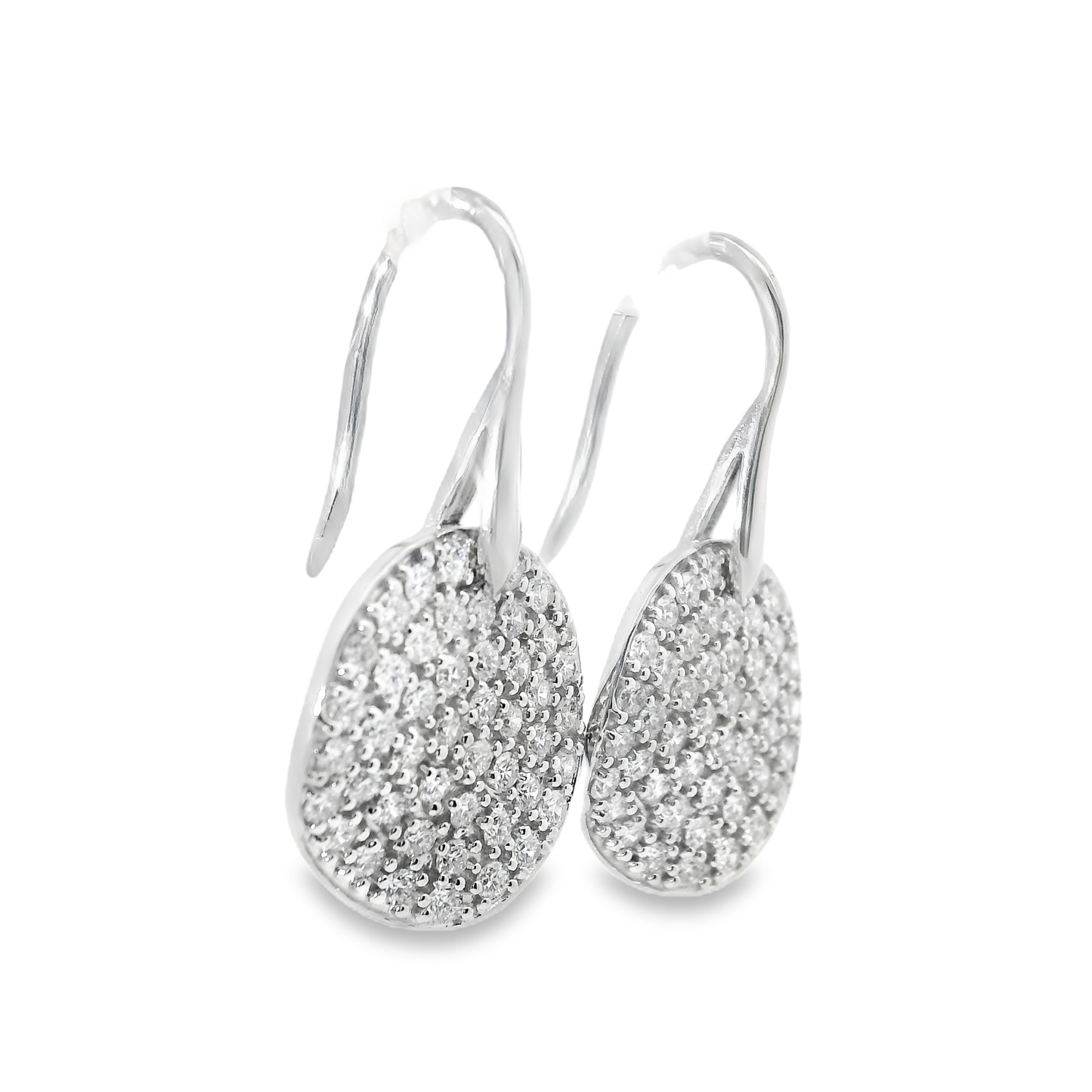 1.97CT  Diamond  14k White Gold Earring