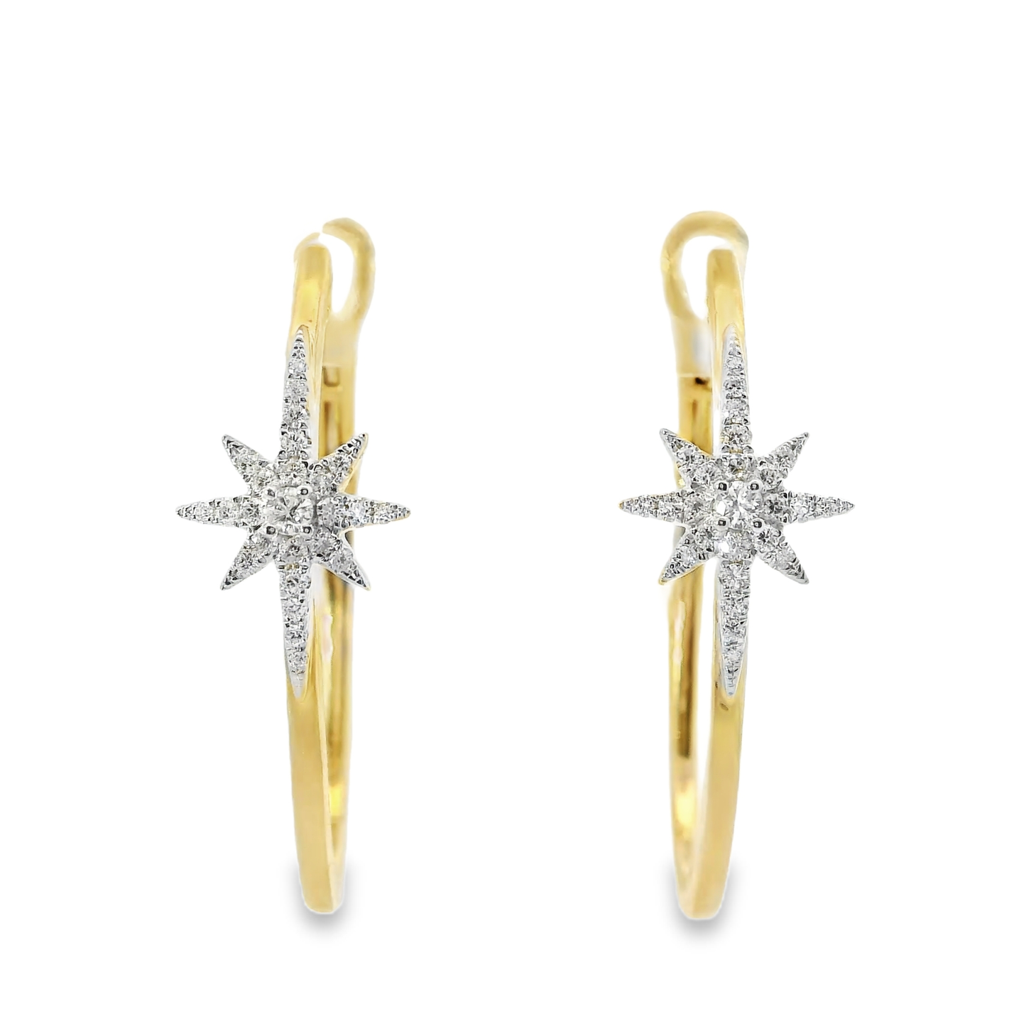 0.24CT Diamond  14k Yellow Gold Earring