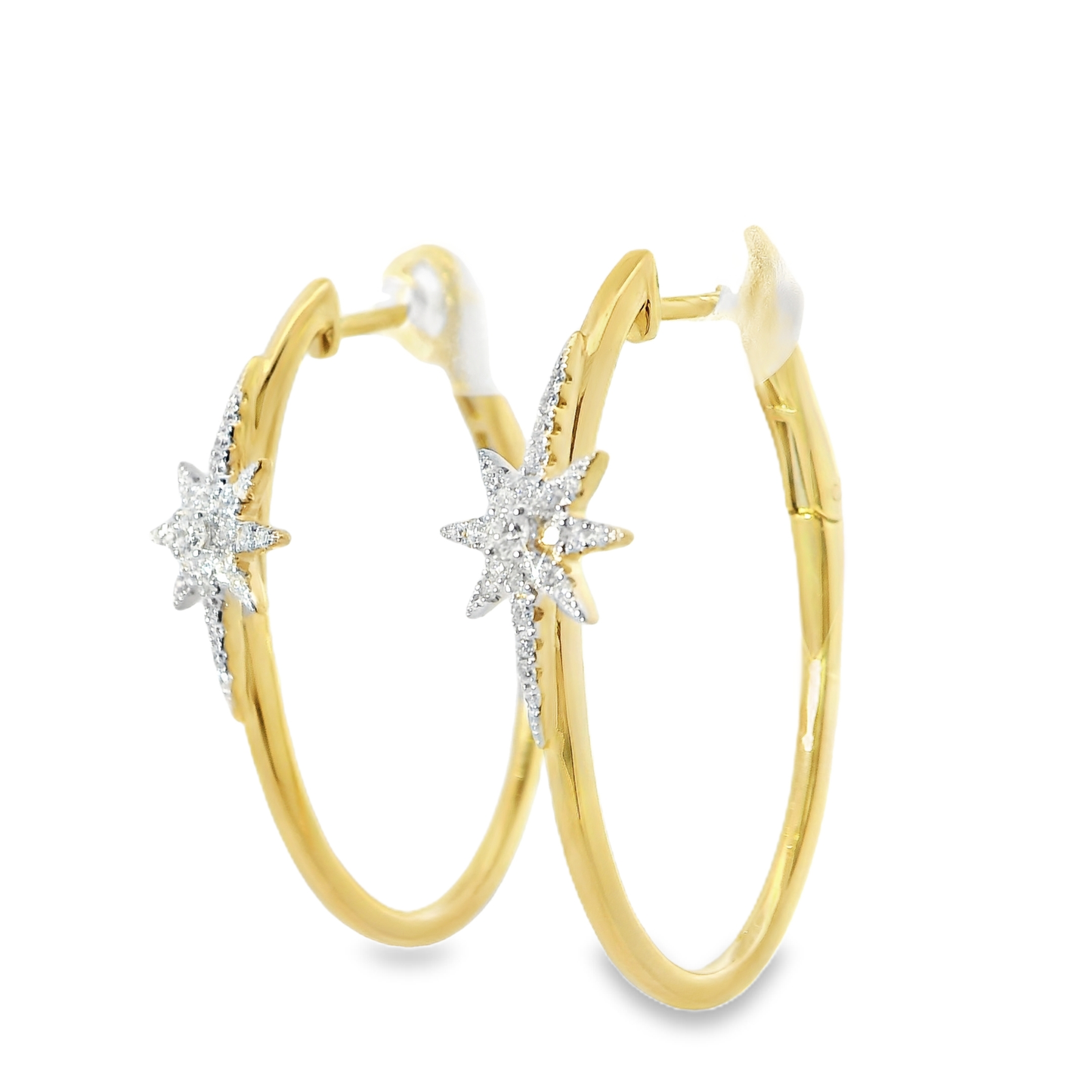 0.24CT Diamond  14k Yellow Gold Earring