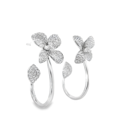 0.67CT Diamond  14k White Gold Earring