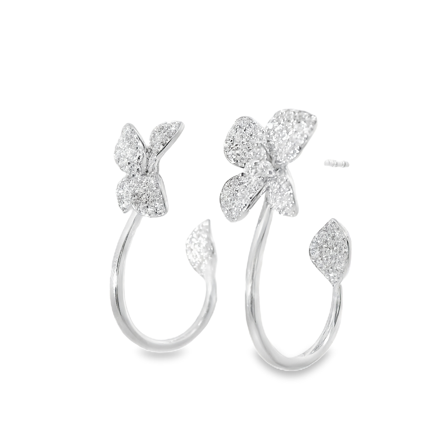 0.67CT Diamond  14k White Gold Earring