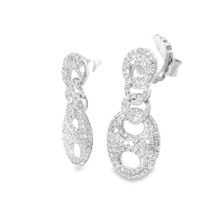 0.94CT Diamond 14k White Gold Earring