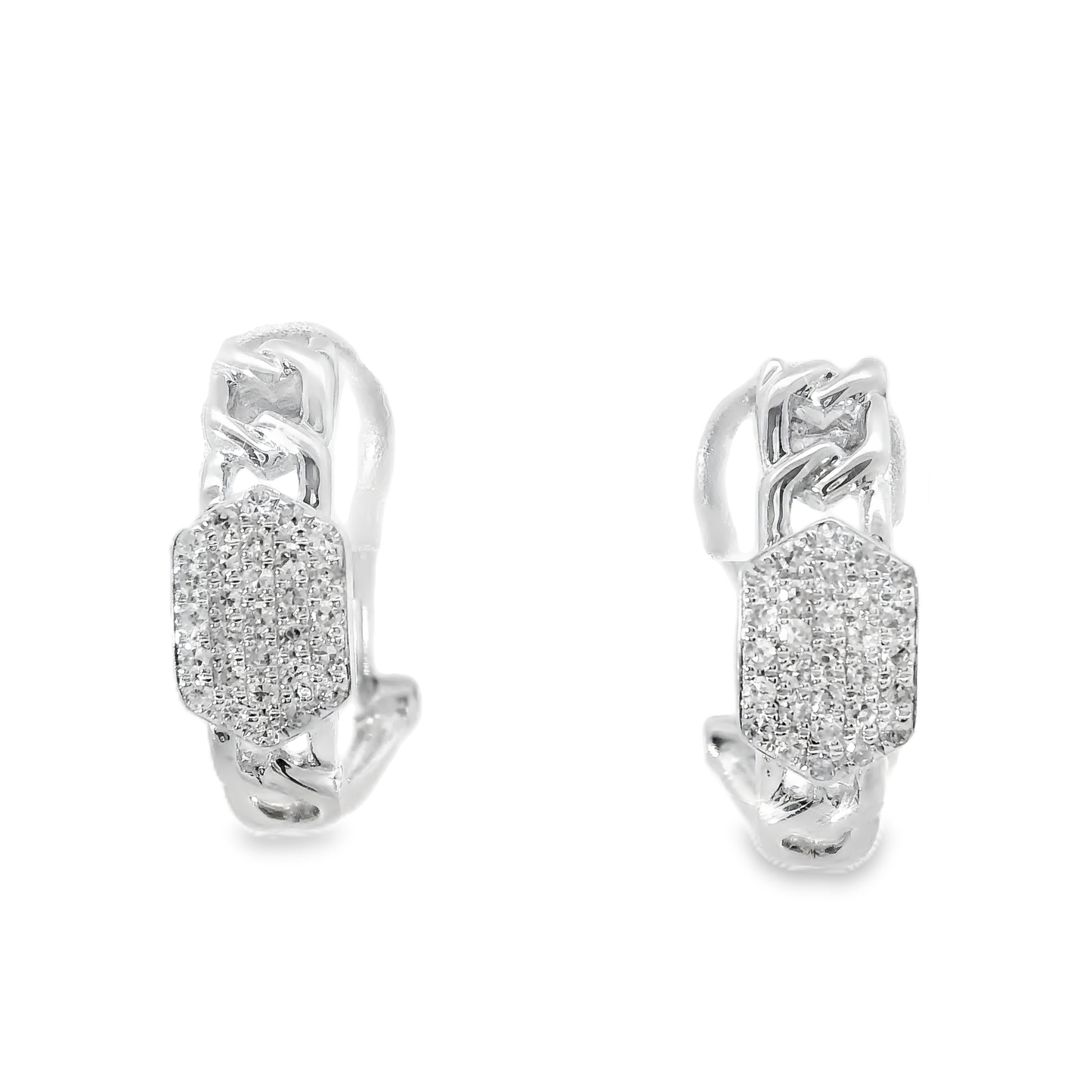0.22CT Diamond   14k White Gold Earring
