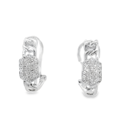 0.22CT Diamond   14k White Gold Earring